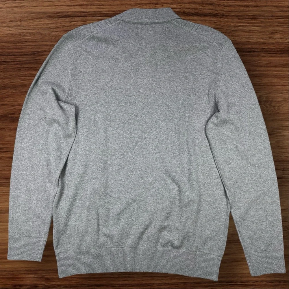 Ben Sherman Men’s Gray Long Sleeve Button Collar Pullover Sweater. Medium - Picture 2 of 9